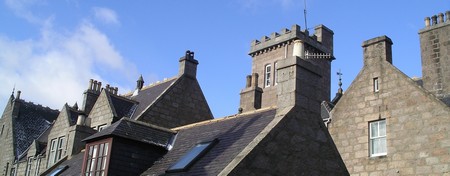 Victorian roofline in Ballater, Royal Deeside, Scotland