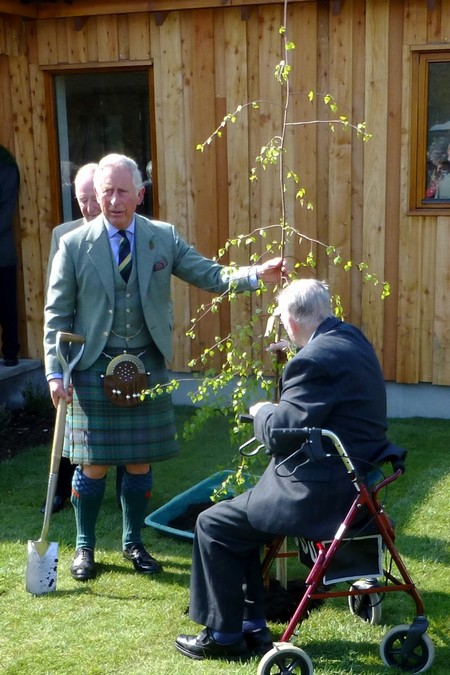 Prince Charles plants a commemorative tree